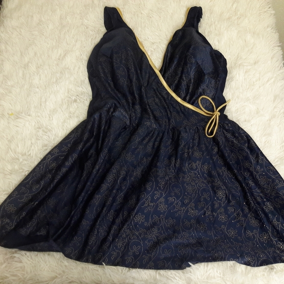 Robby Len Other - Robby Len Vintage Swimsuit 20W Navy Blue Gold